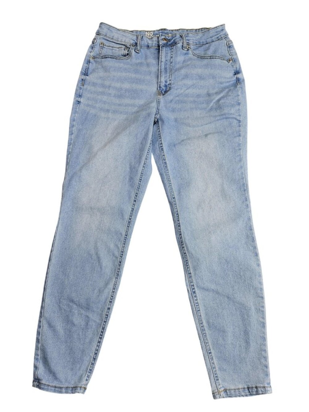 No‎ Boundaries Mom Jeans Juniors 12 Blue Light Wash High Rise Stretch Denim